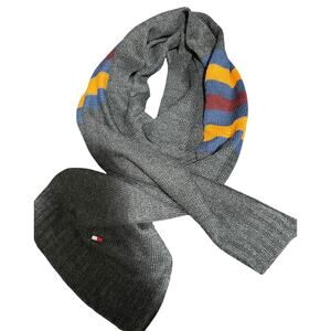 Tommy Hilfiger Long Gray Striped Scarf - Men's - Unisex